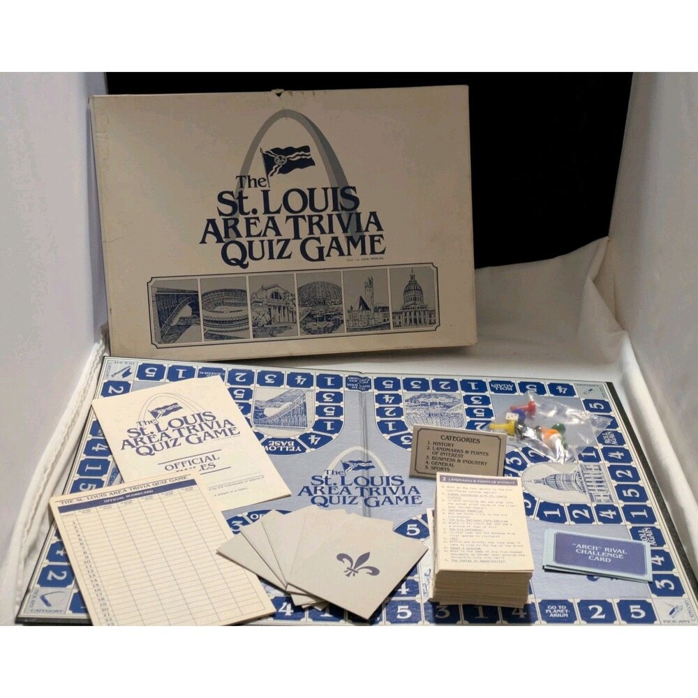 Rare Vintage 1984 The St Louis Area Trivia Quiz Board Game